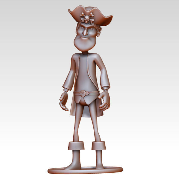 Pirate man Cartoon Rigged  3D model_18