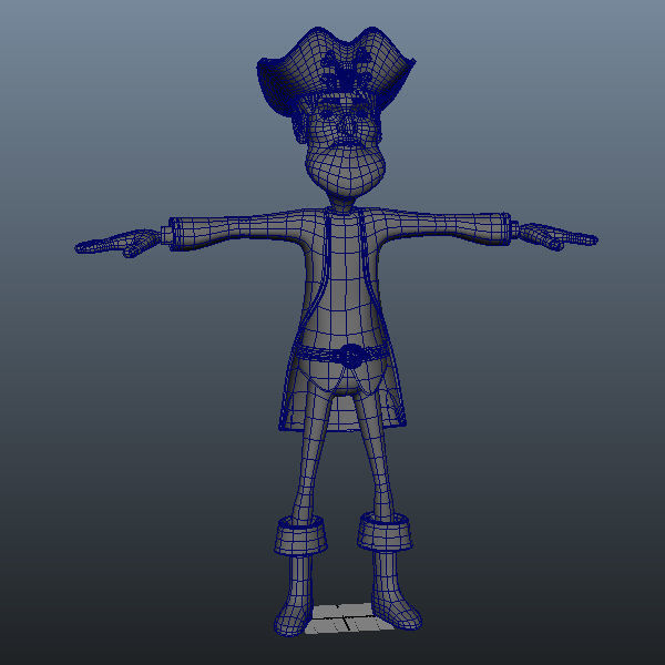 Pirate man Cartoon Rigged  3D model_14