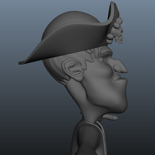 Pirate man Cartoon Rigged  3D model_10