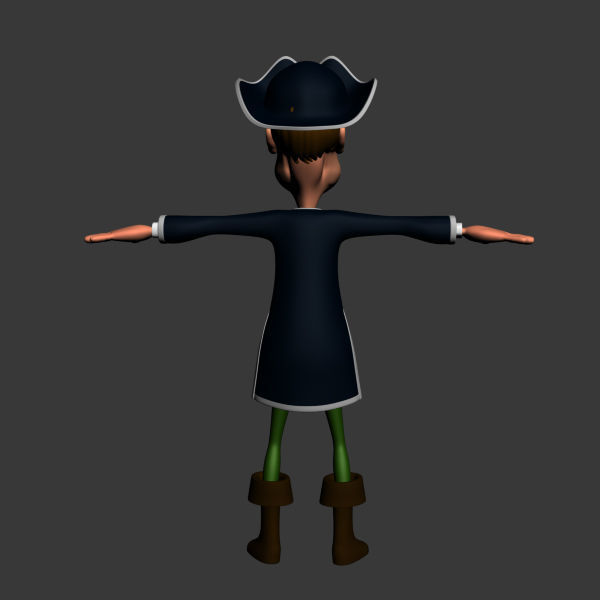 Pirate man Cartoon Rigged  3D model_4