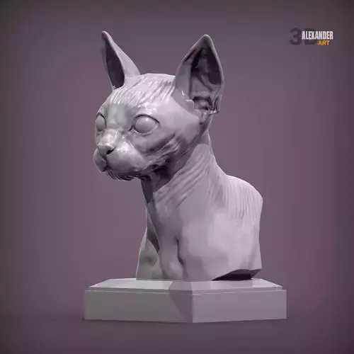 bust of a sphinx cat
