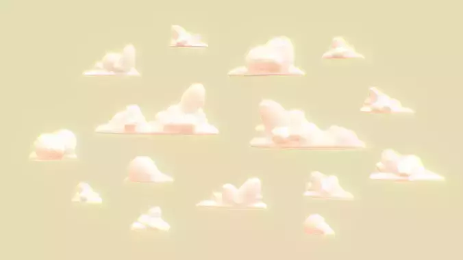 Stylized Clouds Pack - Vol 04 Low-poly 3D model
