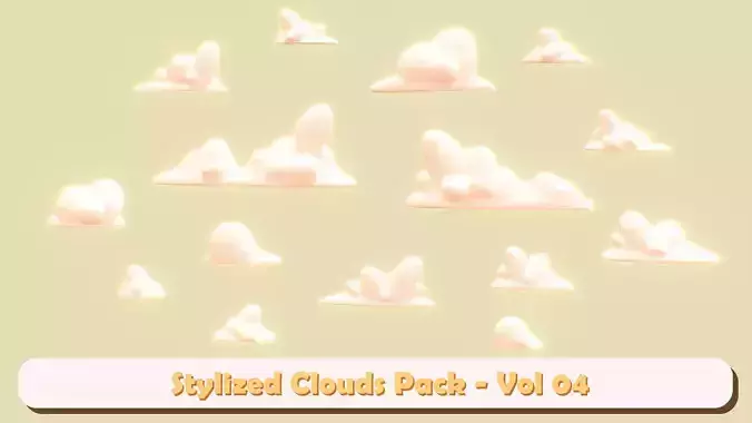 Stylized Clouds Pack - Vol 04 Low-poly 3D model