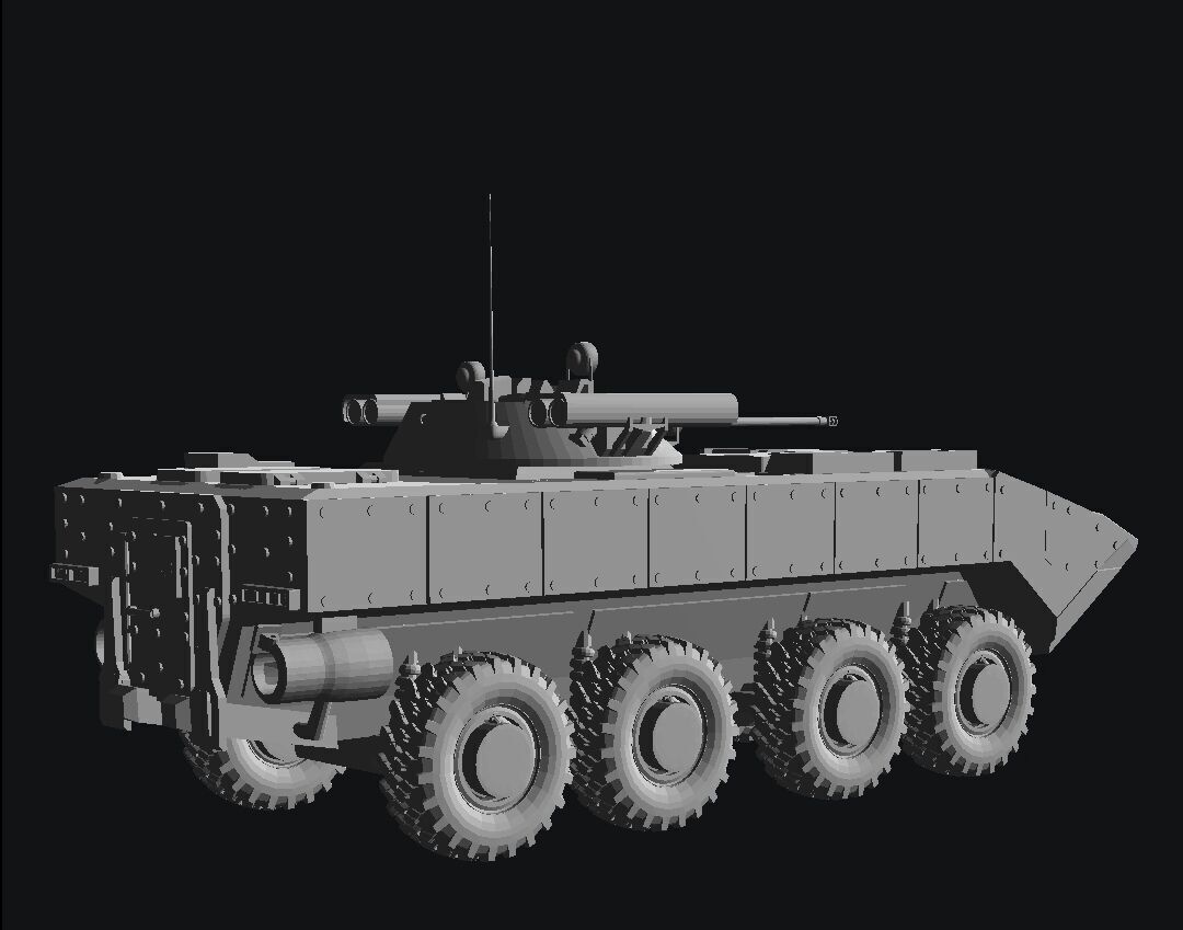 Bumerang 8x8 ifv with bmp2 turret 3D print model_1