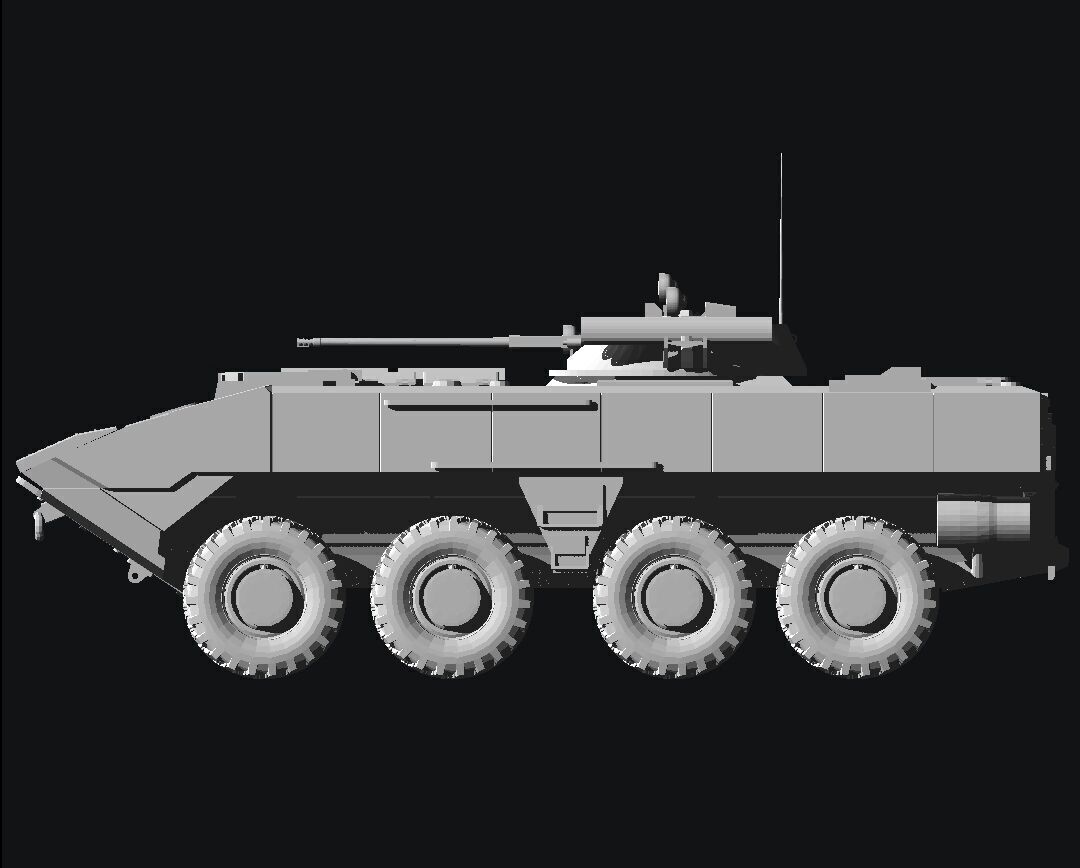 Bumerang 8x8 ifv with bmp2 turret 3D print model_4