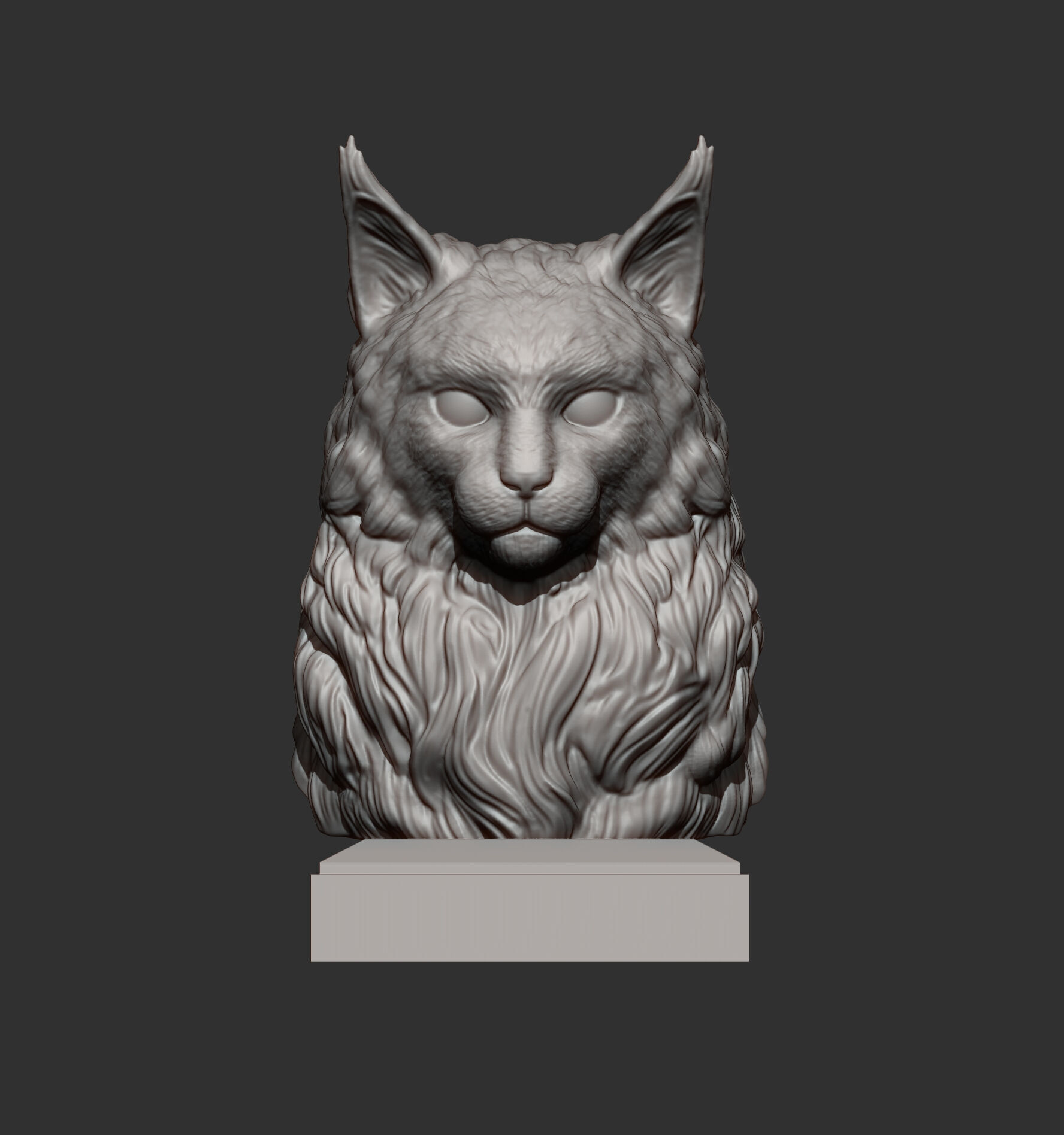 Maine Coon Bust 3D print model_4