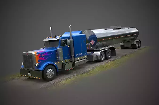 1992 Peterbilt 379 Flat Top With Tanker Trailer