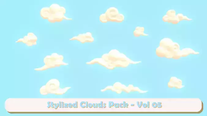 Stylized Clouds Pack - Vol 05 Low-poly 3D model