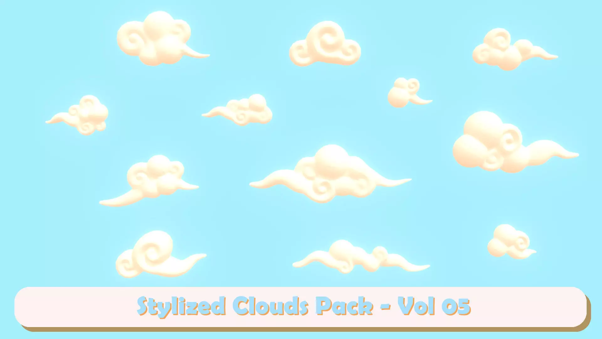 Stylized Clouds Pack - Vol 05 Low-poly 3D model_0