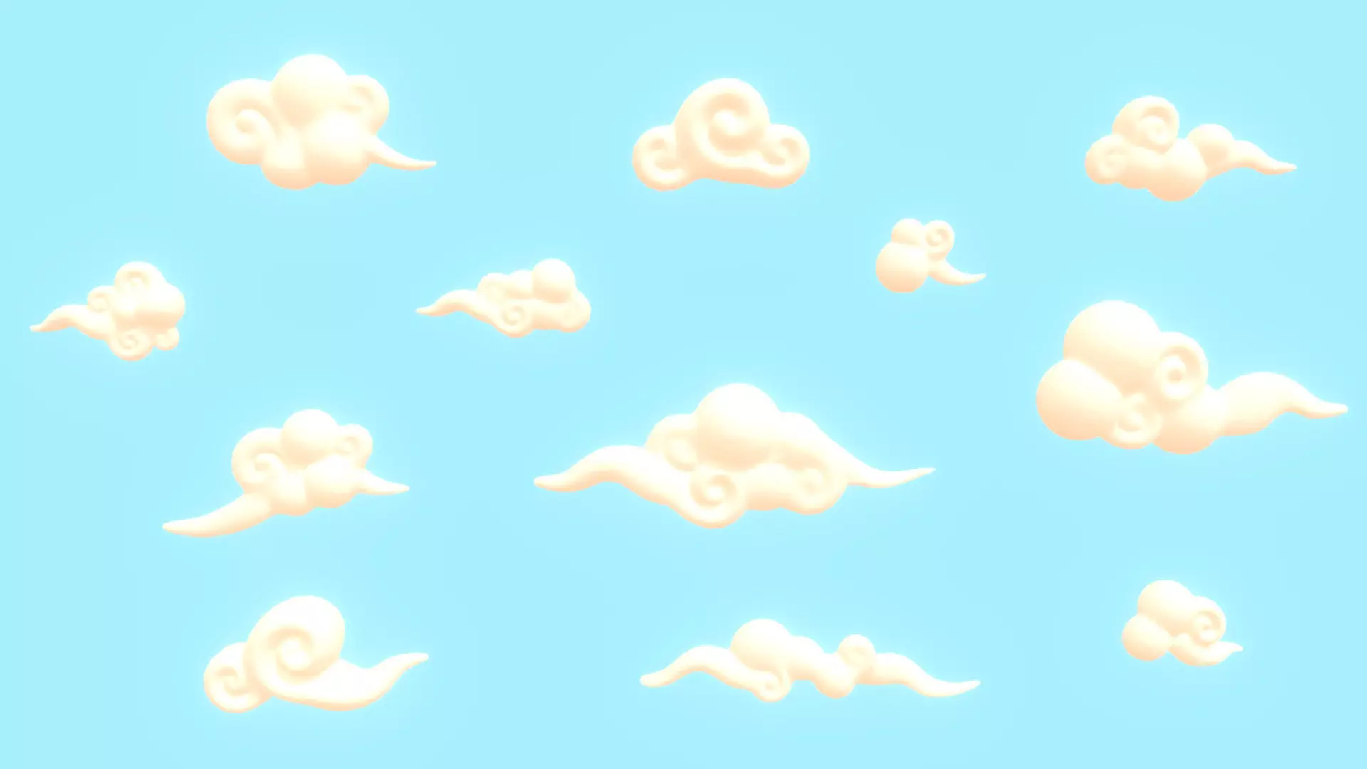 Stylized Clouds Pack - Vol 05 Low-poly 3D model_1