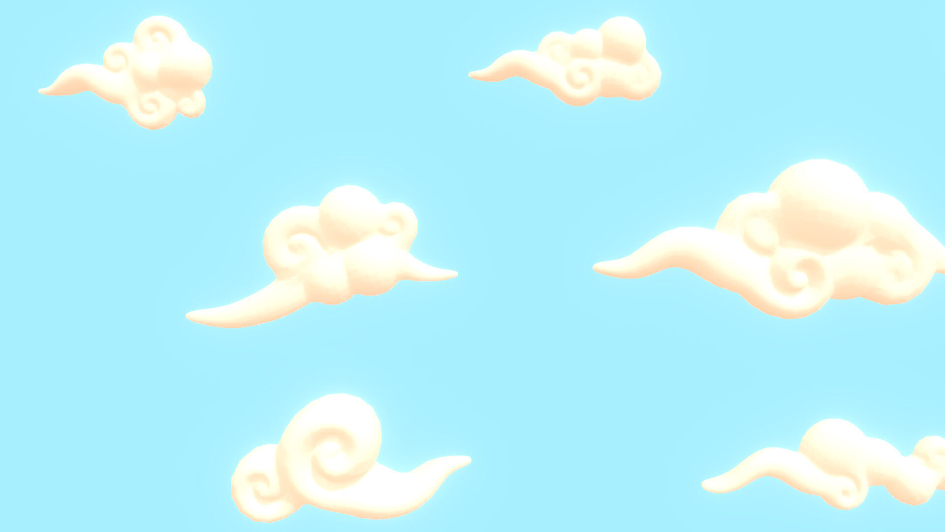 Stylized Clouds Pack - Vol 05 Low-poly 3D model_2