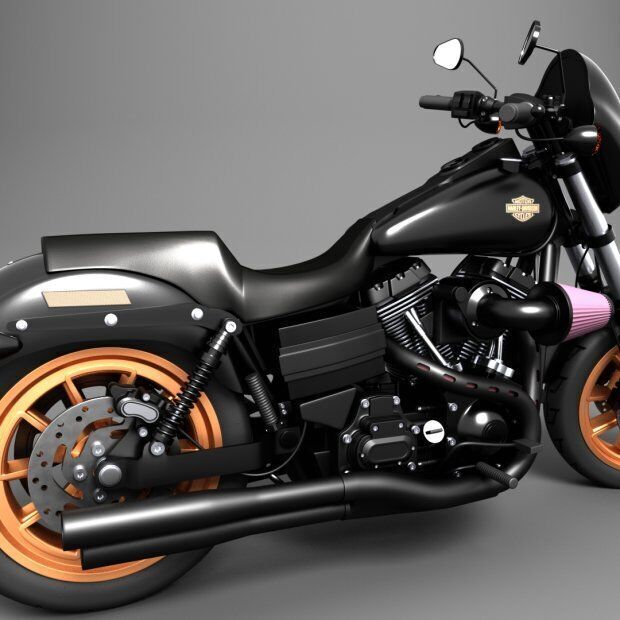 harley-davidson low rider 3D model_2