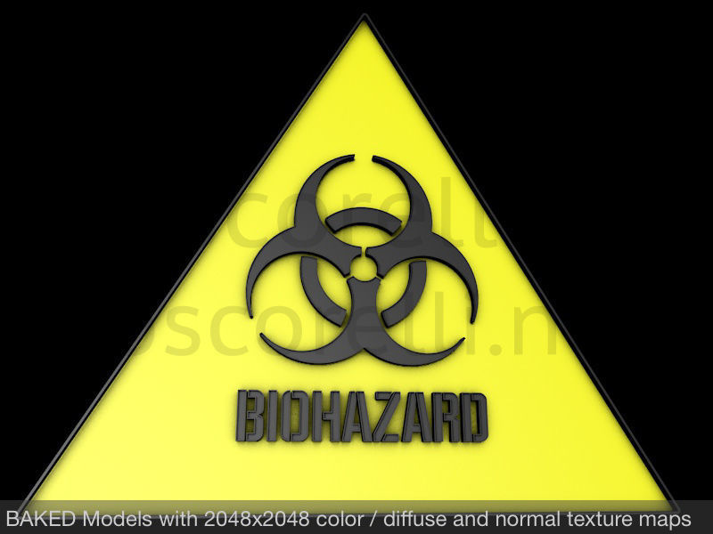 Biohazard Signs 3D model_4