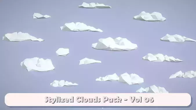 Stylized Clouds Pack - Vol 06 Low-poly 3D model