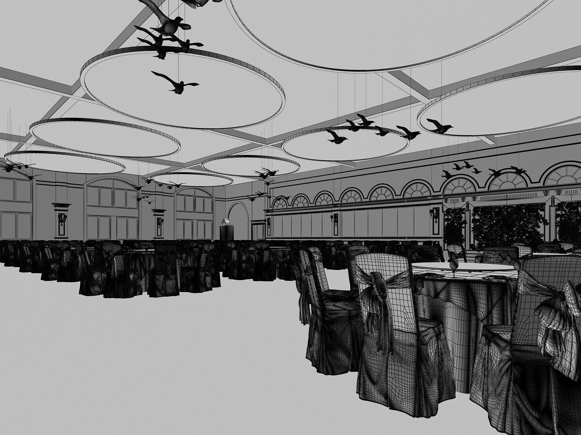 Hotel Banquet Hall 3D model_6