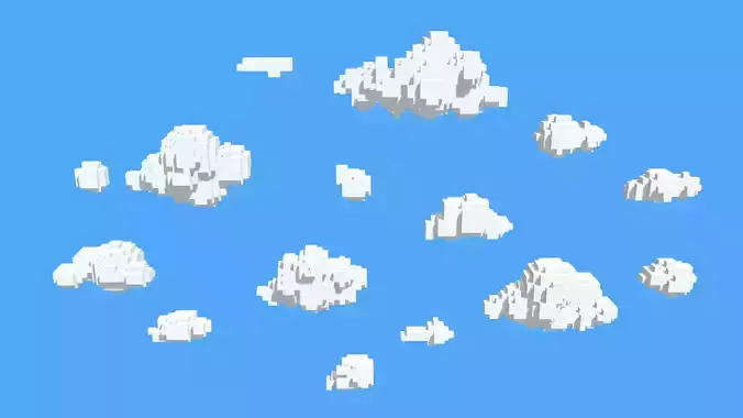 Stylized Clouds Pack - Vol 07 Free low-poly 3D model