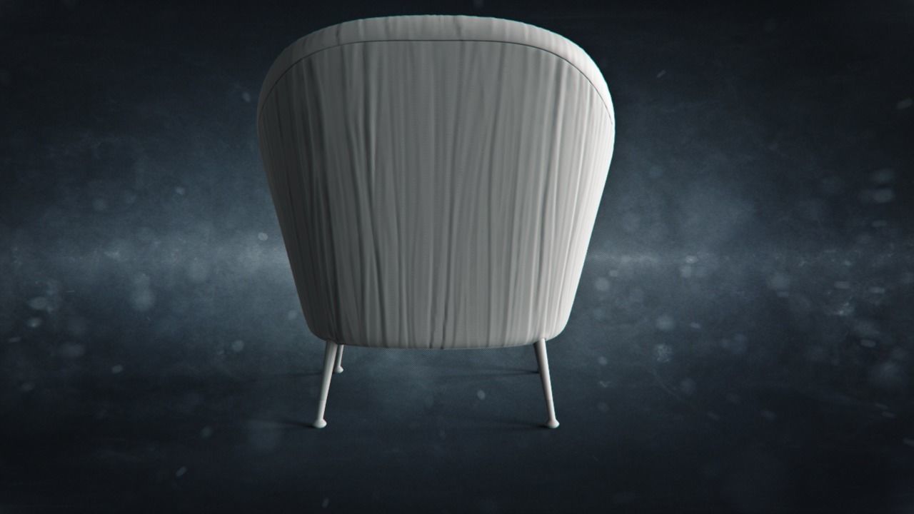Armchair covered with cloth 3D model_2