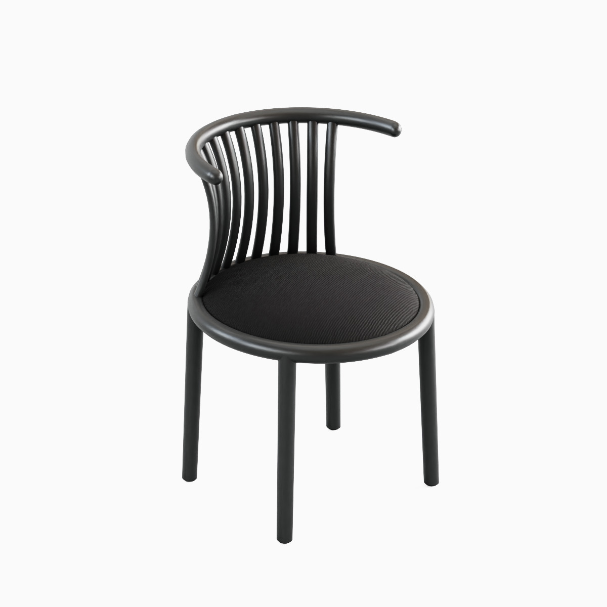 Curved Iron Chair B Set Low-poly 3D model_11