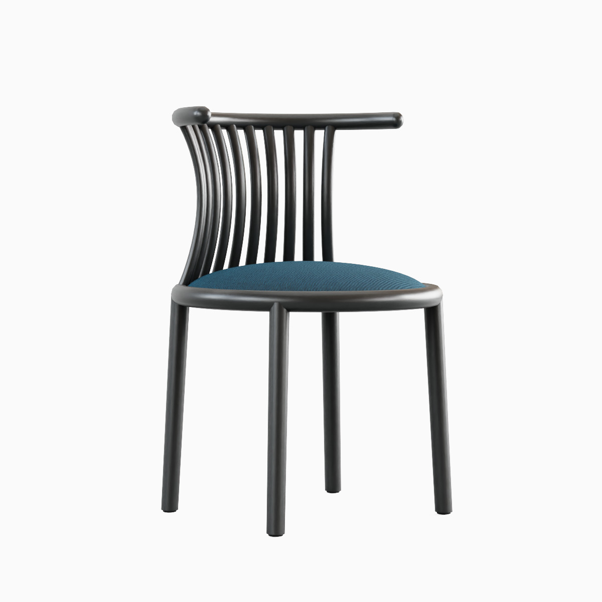 Curved Iron Chair B Set Low-poly 3D model_2