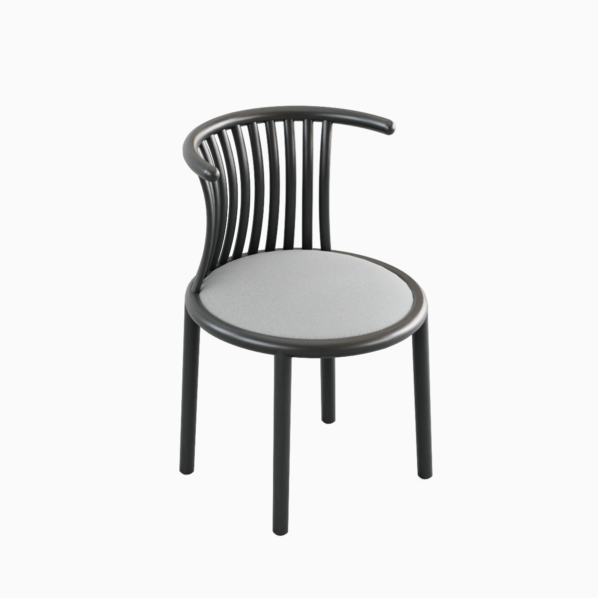 Curved Iron Chair B Set Low-poly 3D model_17