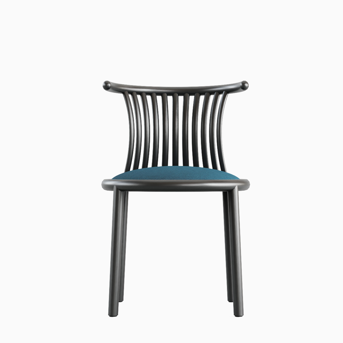 Curved Iron Chair B Set Low-poly 3D model_1