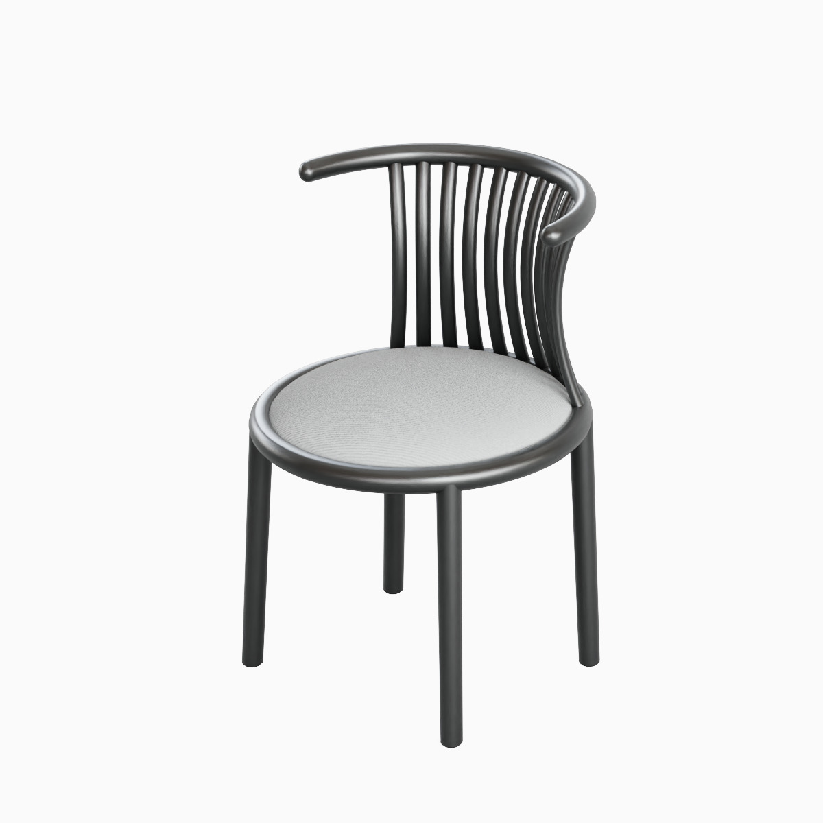 Curved Iron Chair B Set Low-poly 3D model_18
