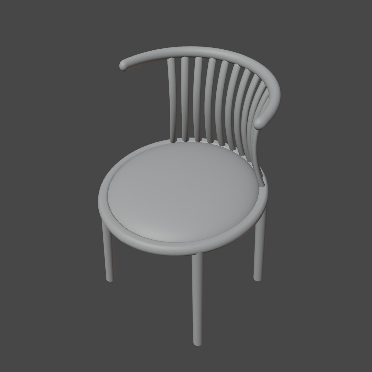 Curved Iron Chair B Set Low-poly 3D model_19