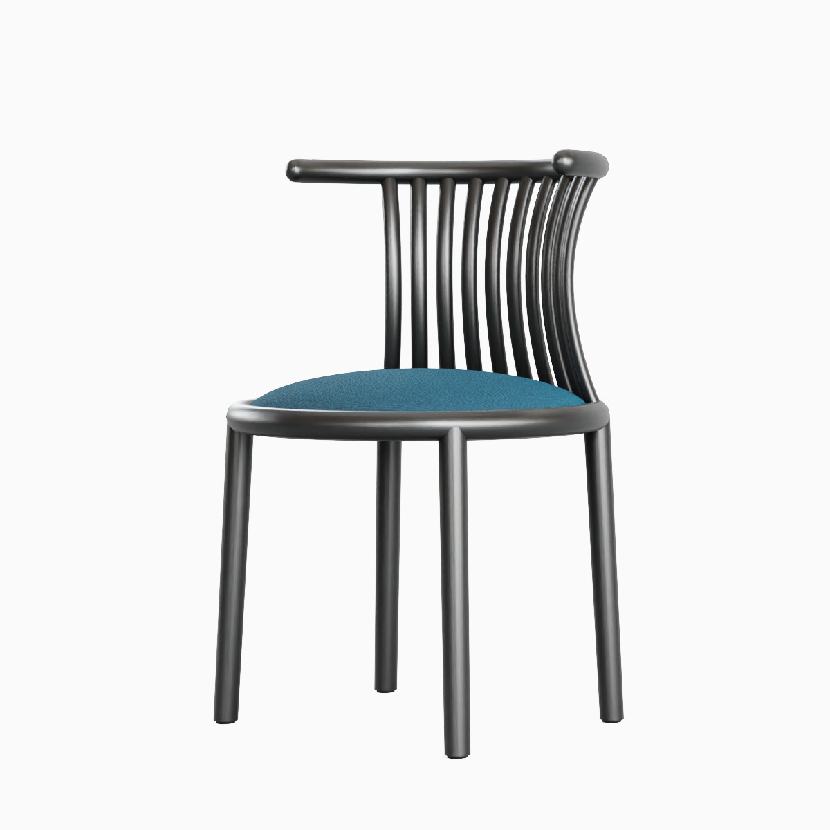 Curved Iron Chair B Set Low-poly 3D model_3