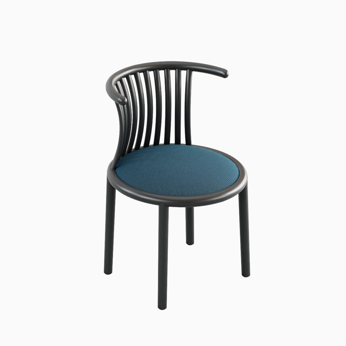 Curved Iron Chair B Set Low-poly 3D model_5