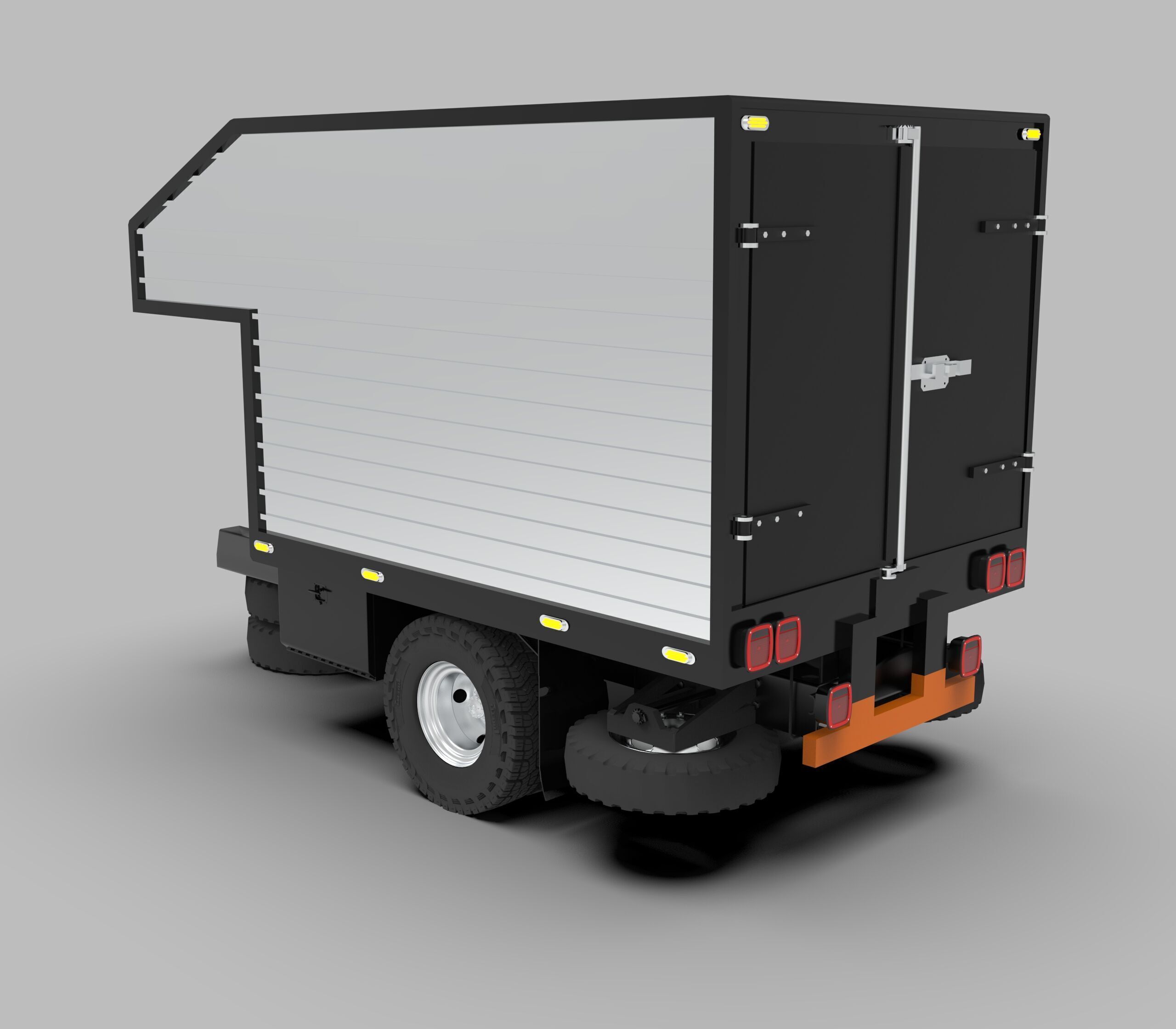 Aluminum Cargo Box Truck Low-poly 3D model_2