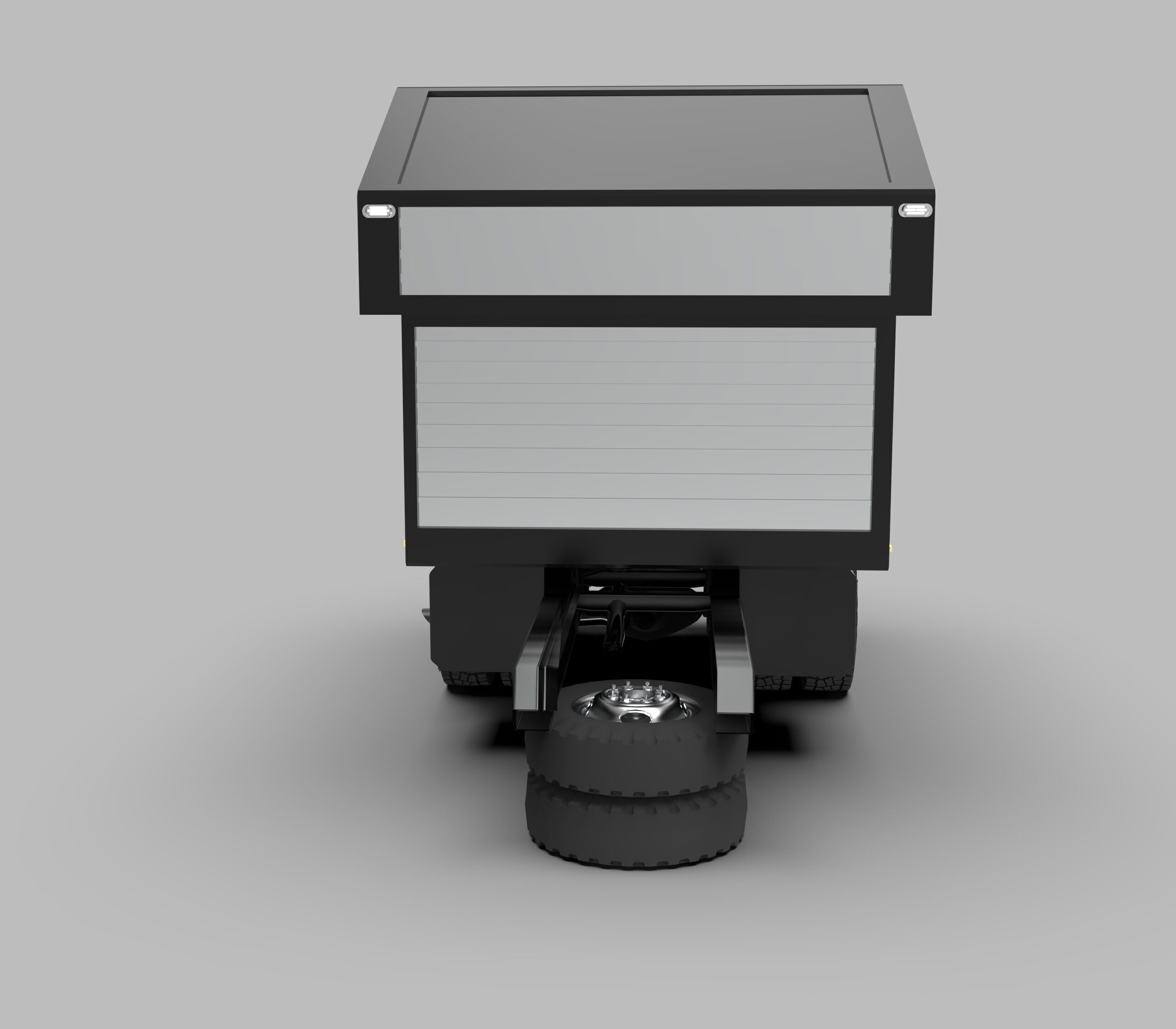 Aluminum Cargo Box Truck Low-poly 3D model_4