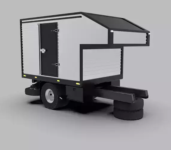 Aluminum Cargo Box Truck Low-poly 3D model