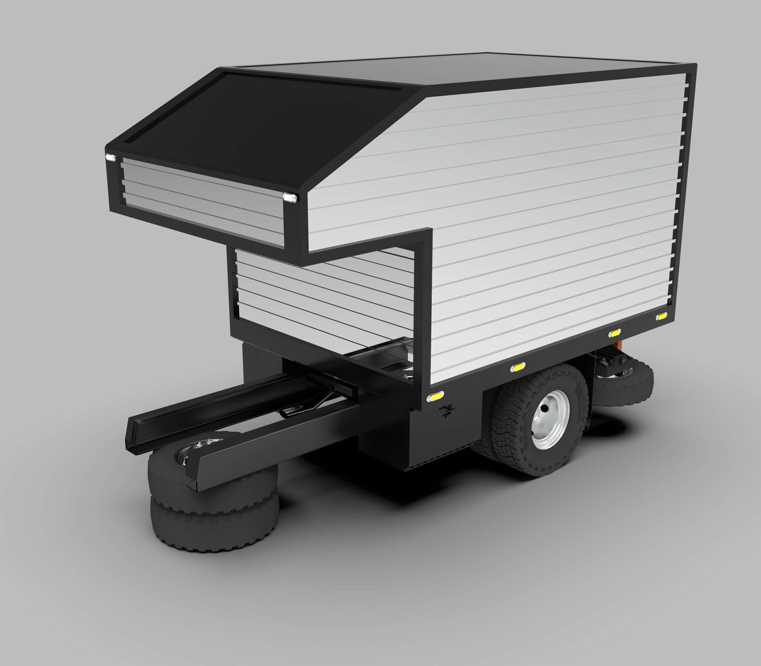 Aluminum Cargo Box Truck Low-poly 3D model_1