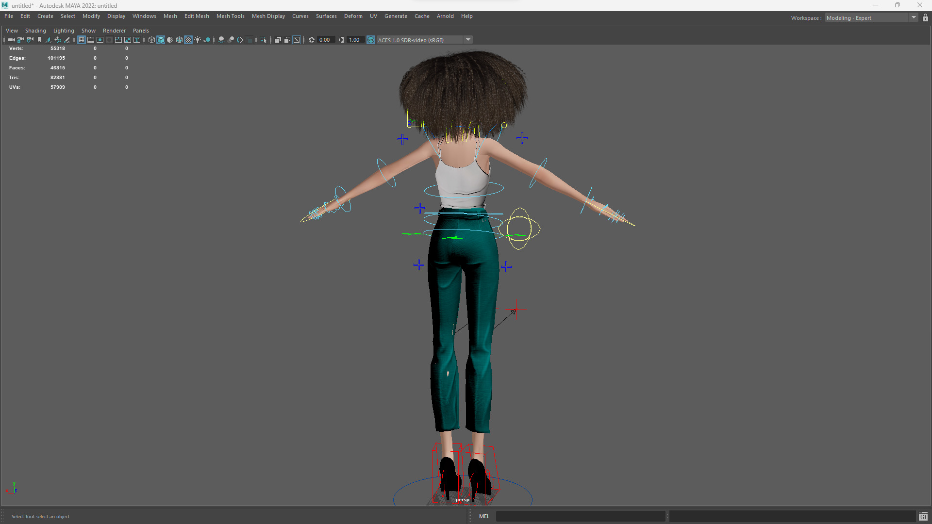 Natural Curly Hair Rigged Stylized 3D Female Expressive Low-poly 3D model_19