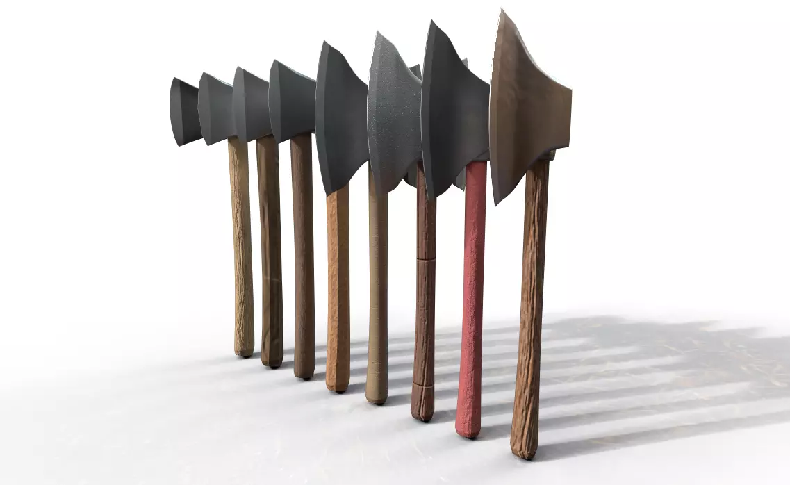Axe Bundle 2K -Commercial License- Low-poly 3D model_0