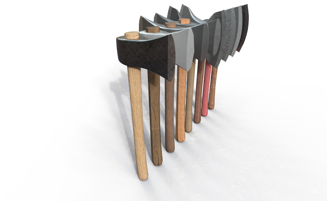 Axe Bundle 2K -Commercial License- Low-poly 3D model_1