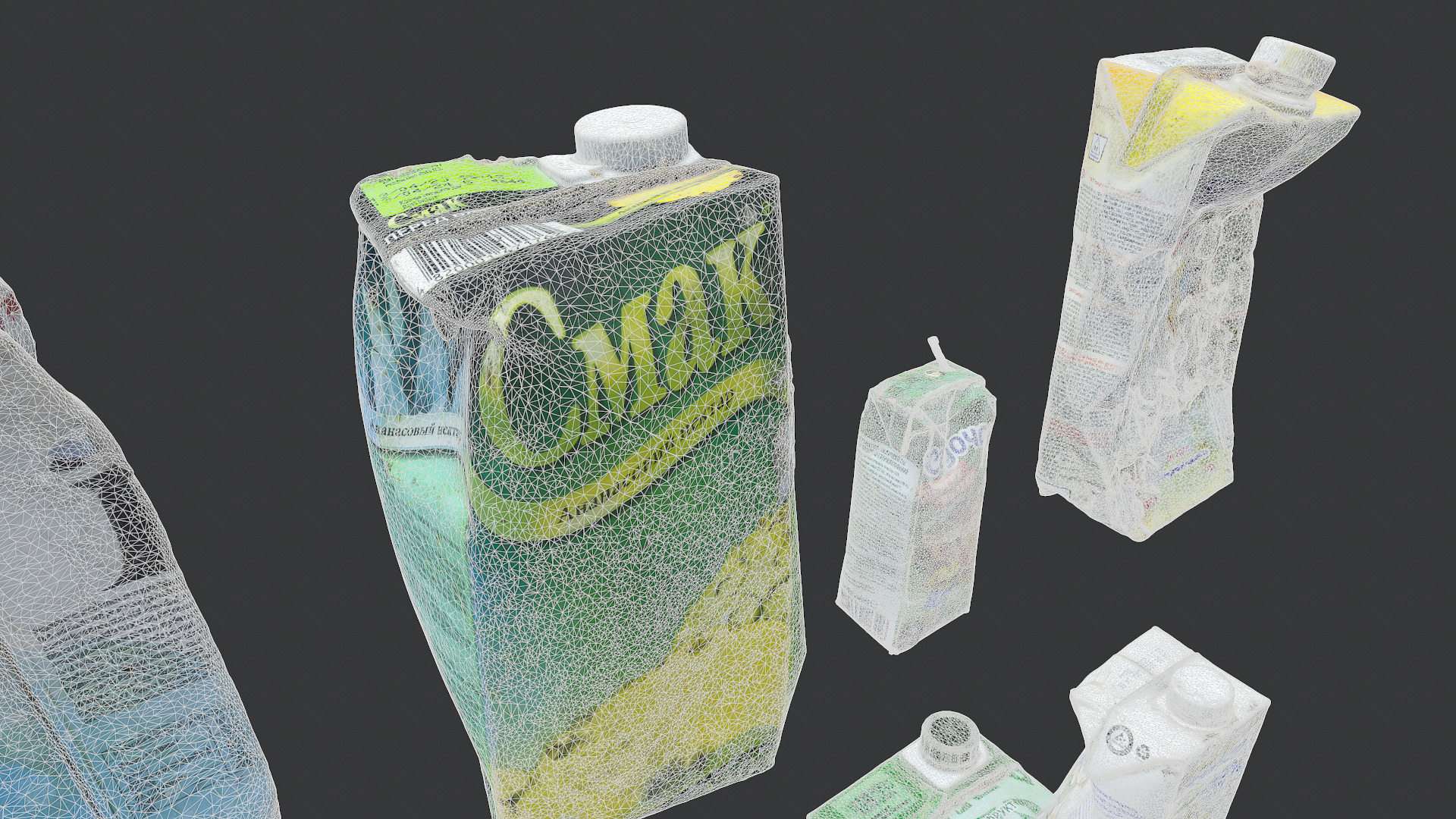 Old dirty tetra pak juice milk set 5 3D model_6