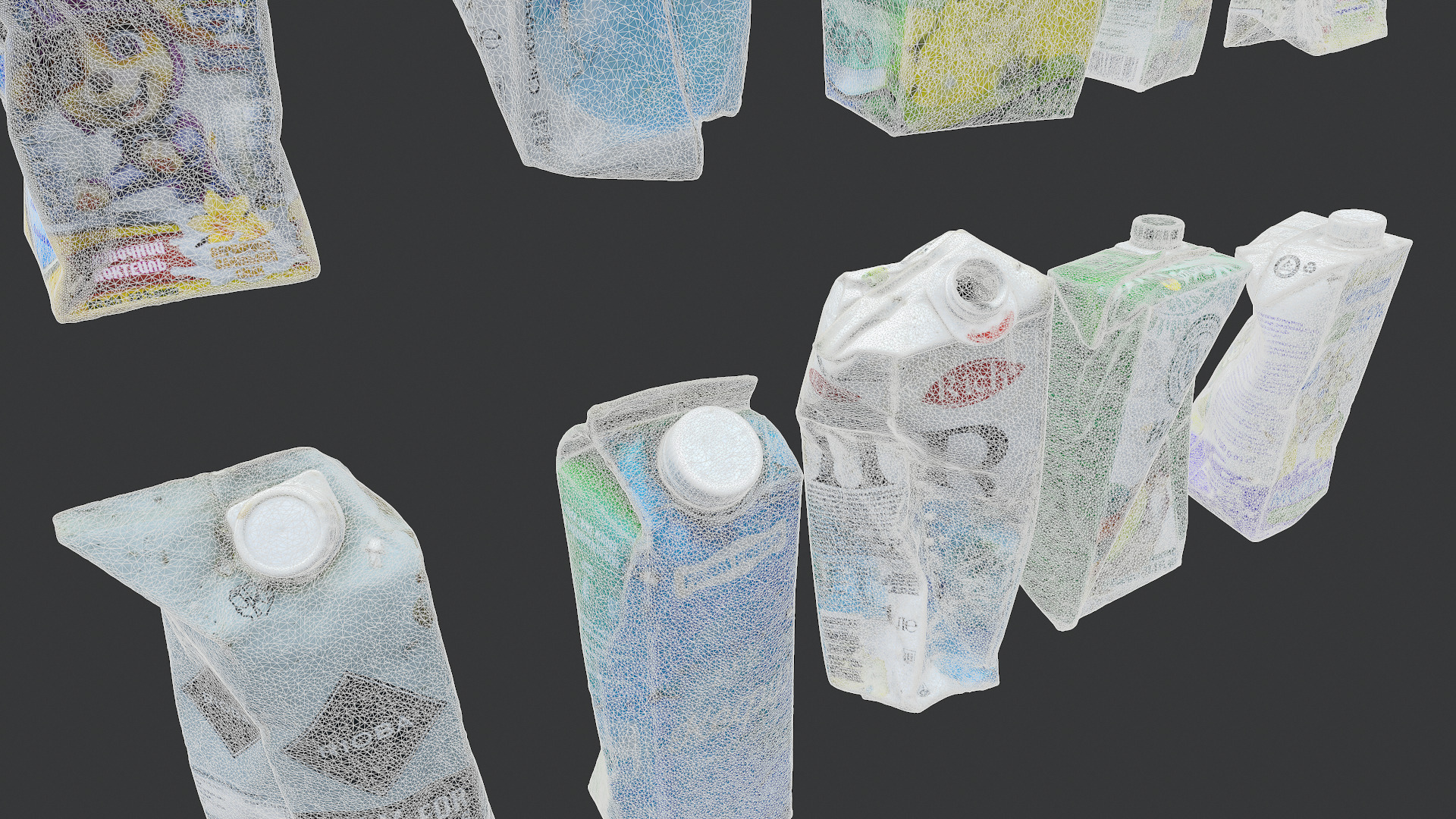 Old dirty tetra pak juice milk set 5 3D model_5