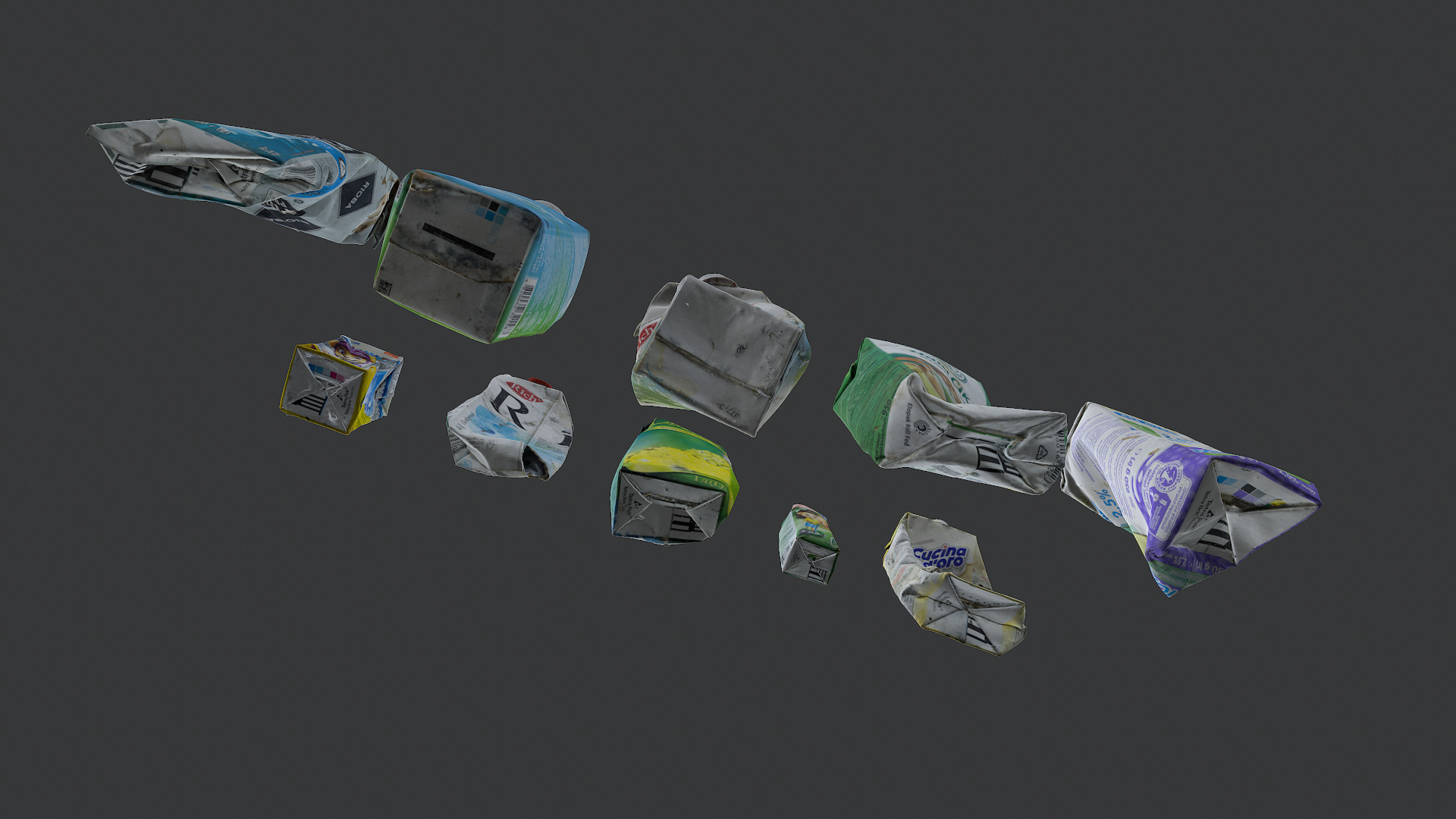 Old dirty tetra pak juice milk set 5 3D model_4