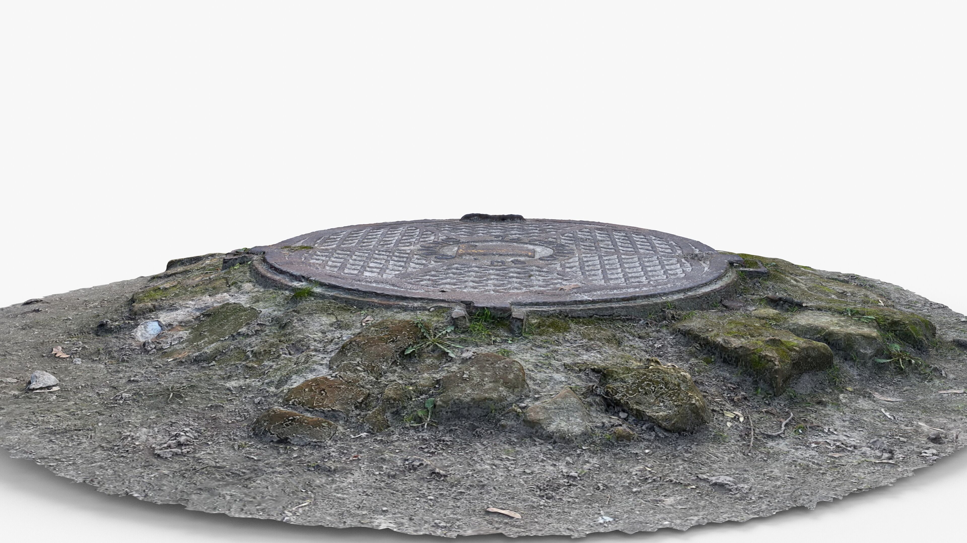 Photorealistic 3D scan of manhole Hatch cover Sewer Manhole Low-poly 3D model_14
