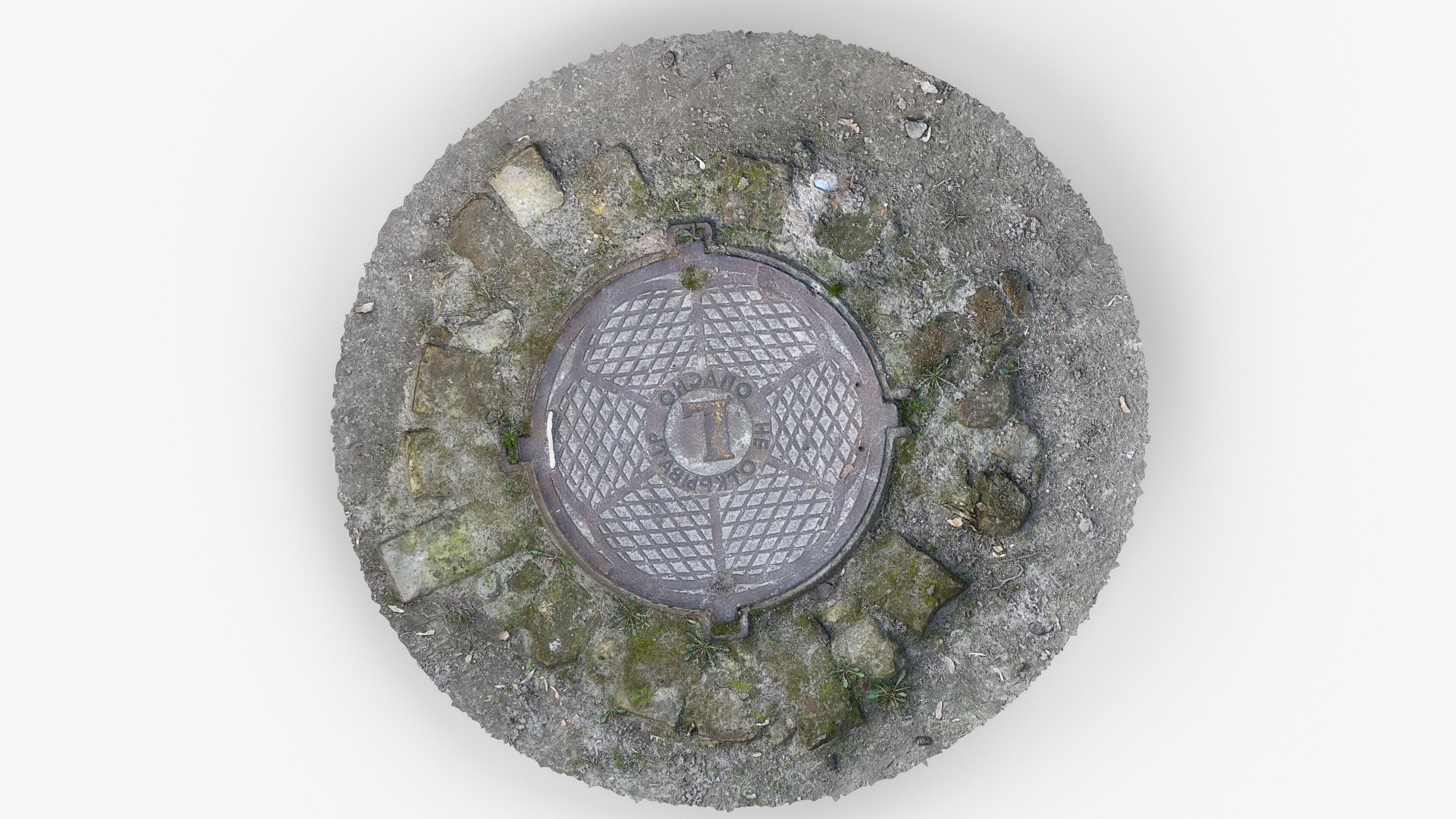 Photorealistic 3D scan of manhole Hatch cover Sewer Manhole Low-poly 3D model_5