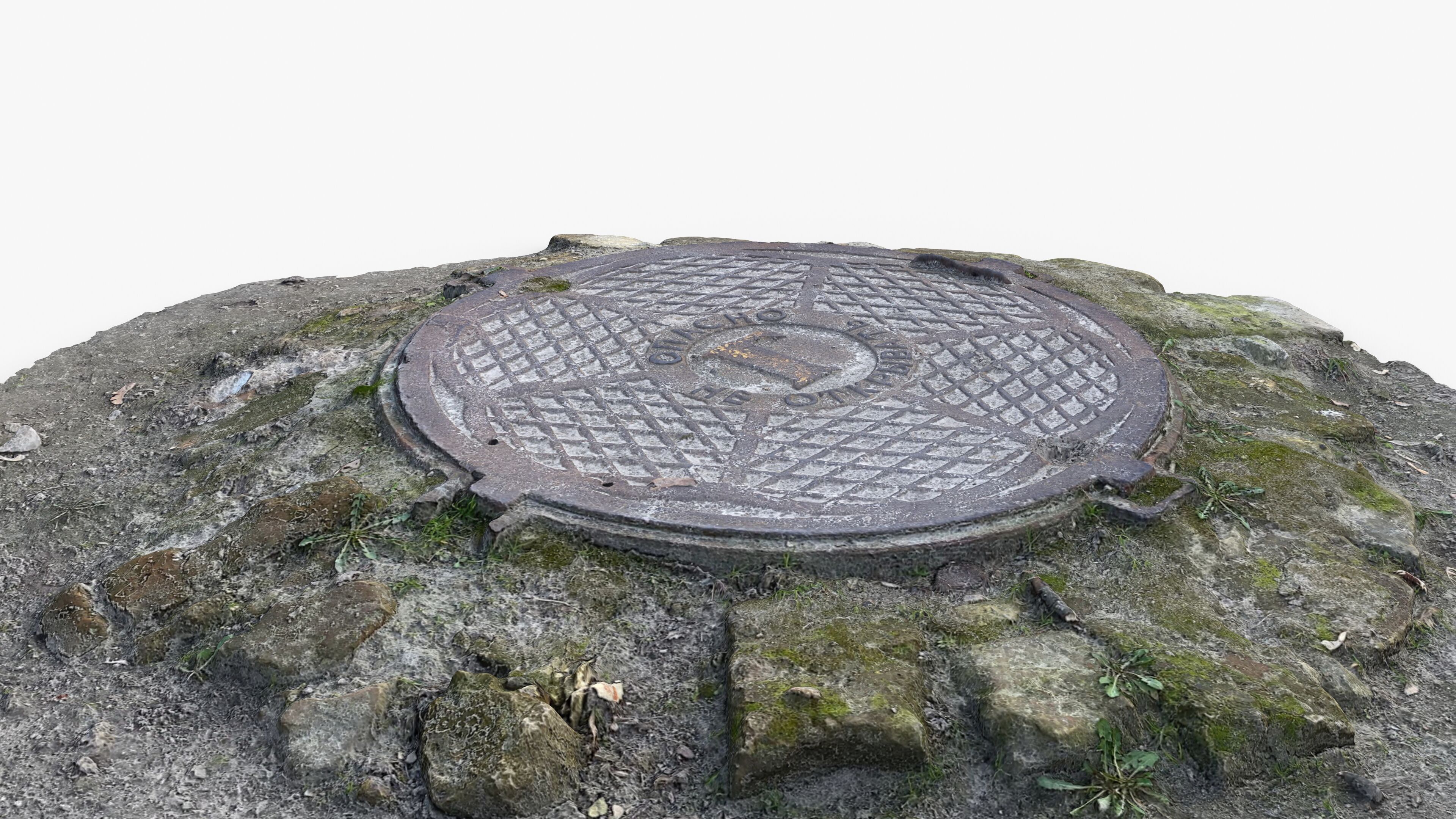 Photorealistic 3D scan of manhole Hatch cover Sewer Manhole Low-poly 3D model_8