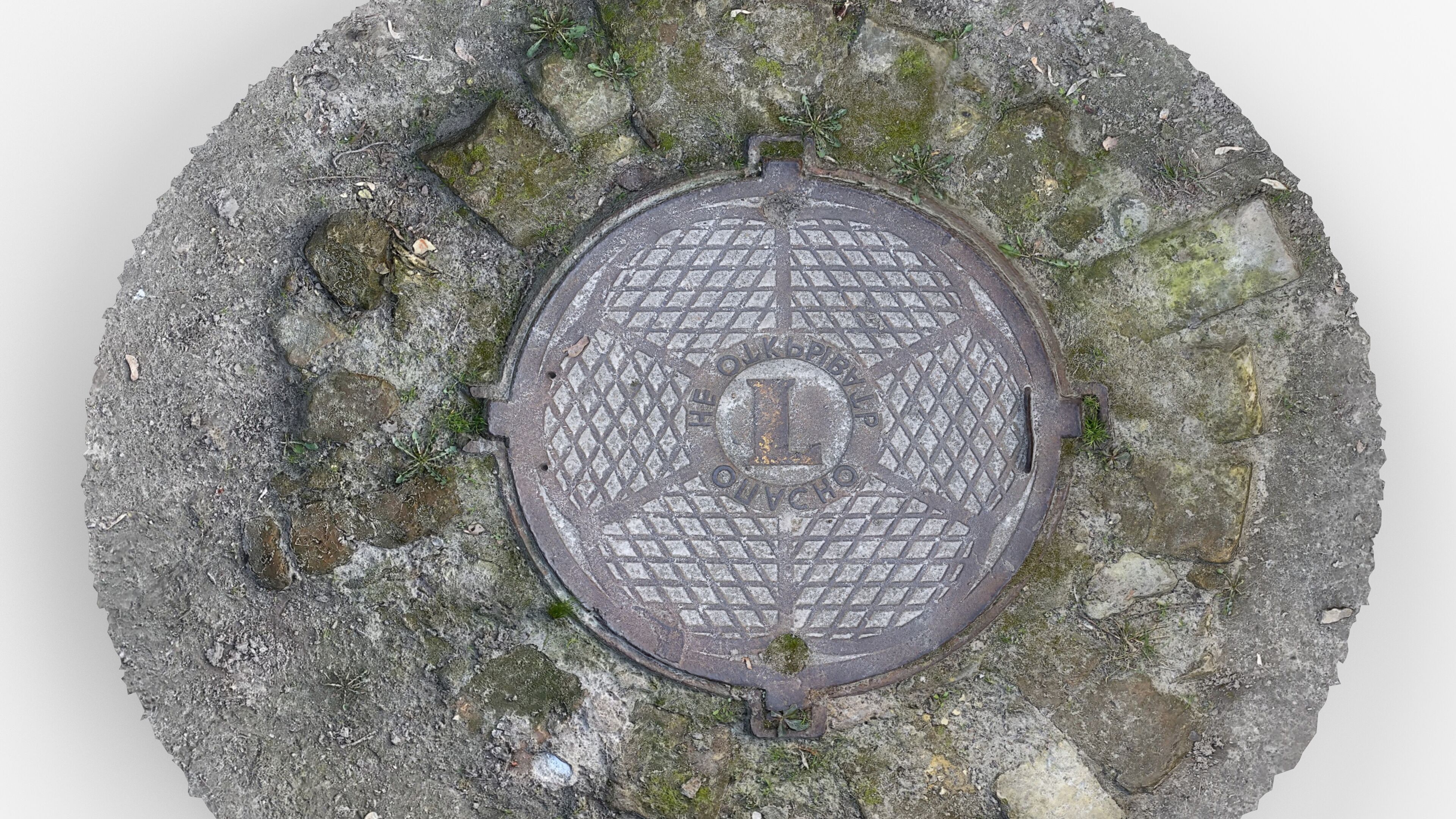 Photorealistic 3D scan of manhole Hatch cover Sewer Manhole Low-poly 3D model_9