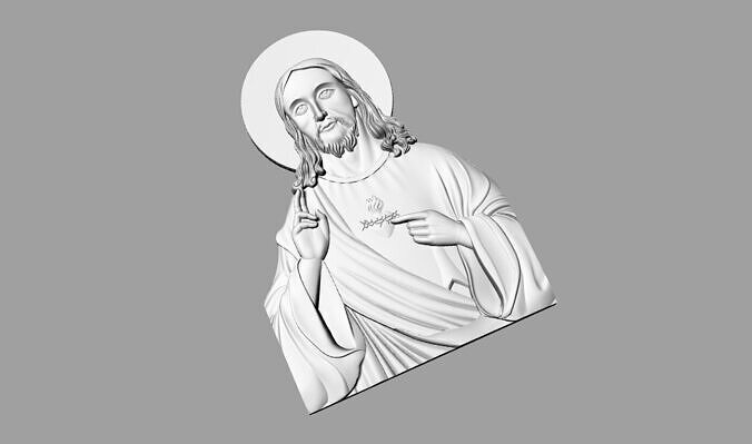 dije sagrado corazon 3D print model