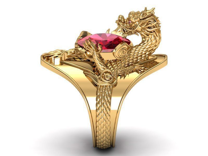 ring chinese dragon 3D print model_1