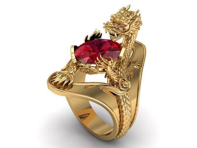 ring chinese dragon 3D print model