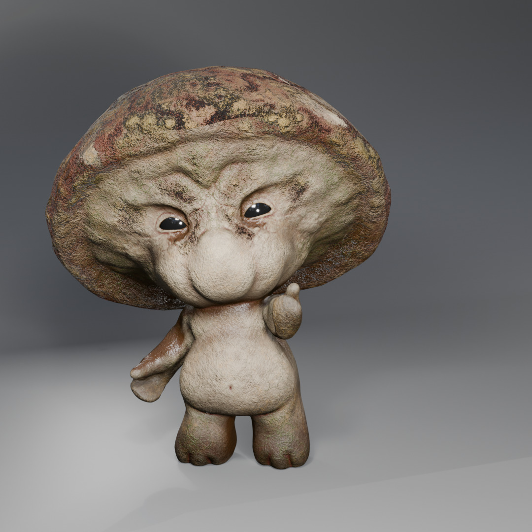 Kind mushroom  Low-poly 3D model_3