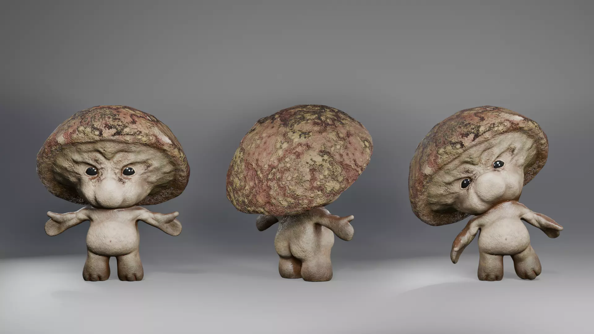 Kind mushroom  Low-poly 3D model_0
