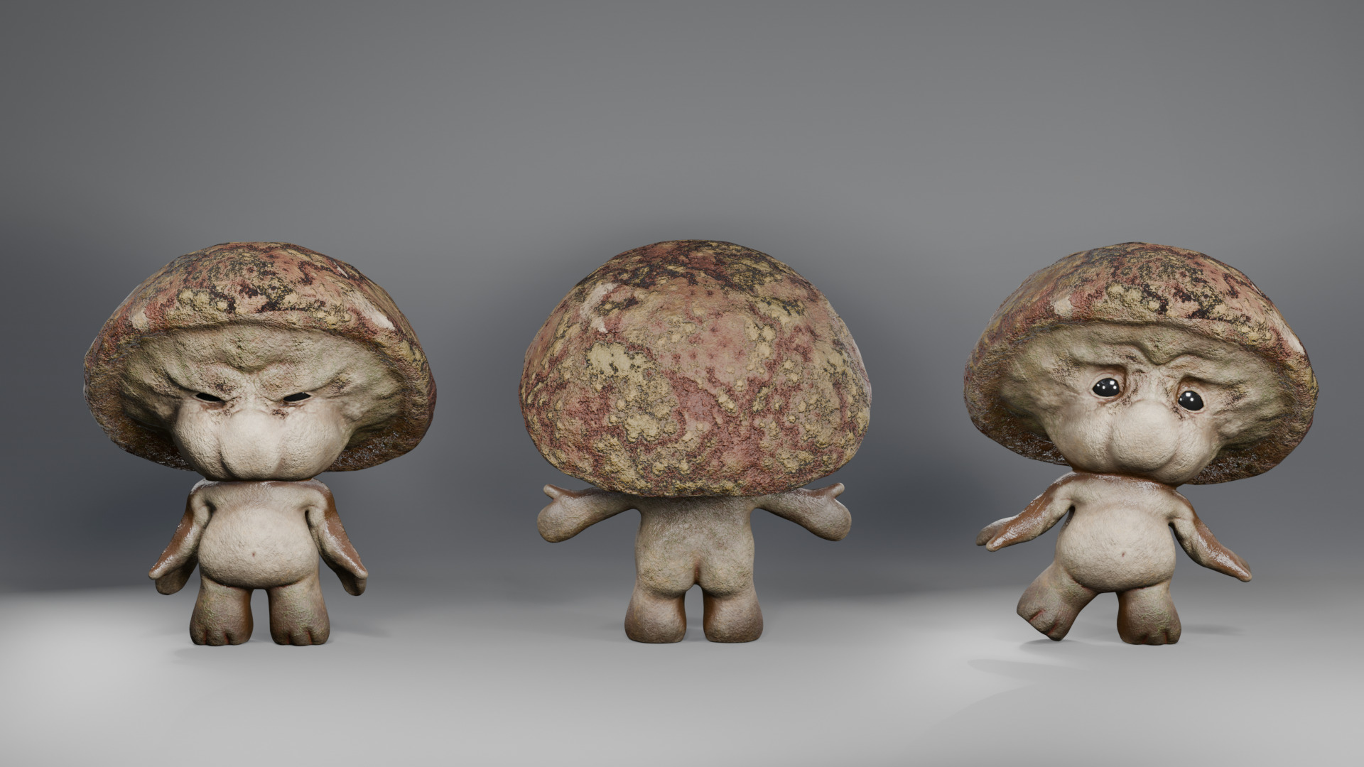 Kind mushroom  Low-poly 3D model_1