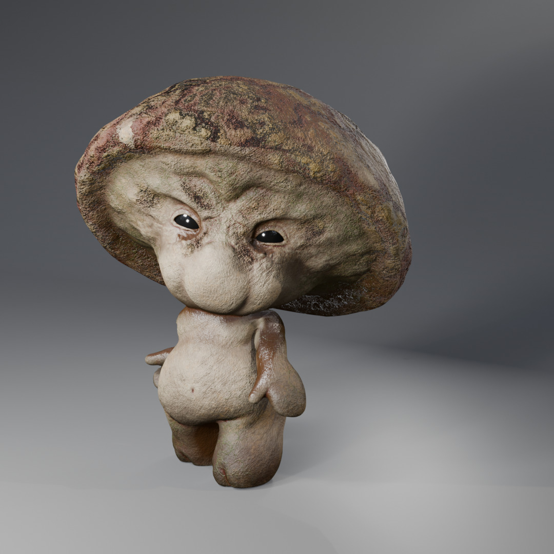 Kind mushroom  Low-poly 3D model_4